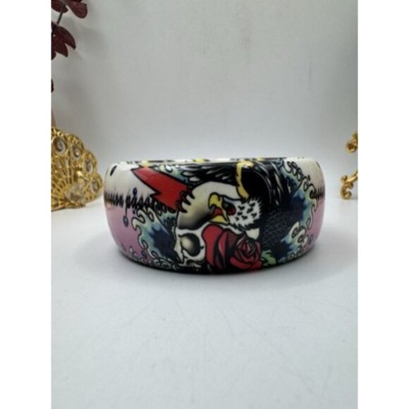 Eagle Passion Graphic Color Print Tatoo Style Lucite Bangle Bracelet Dragons - Picture 8 of 8